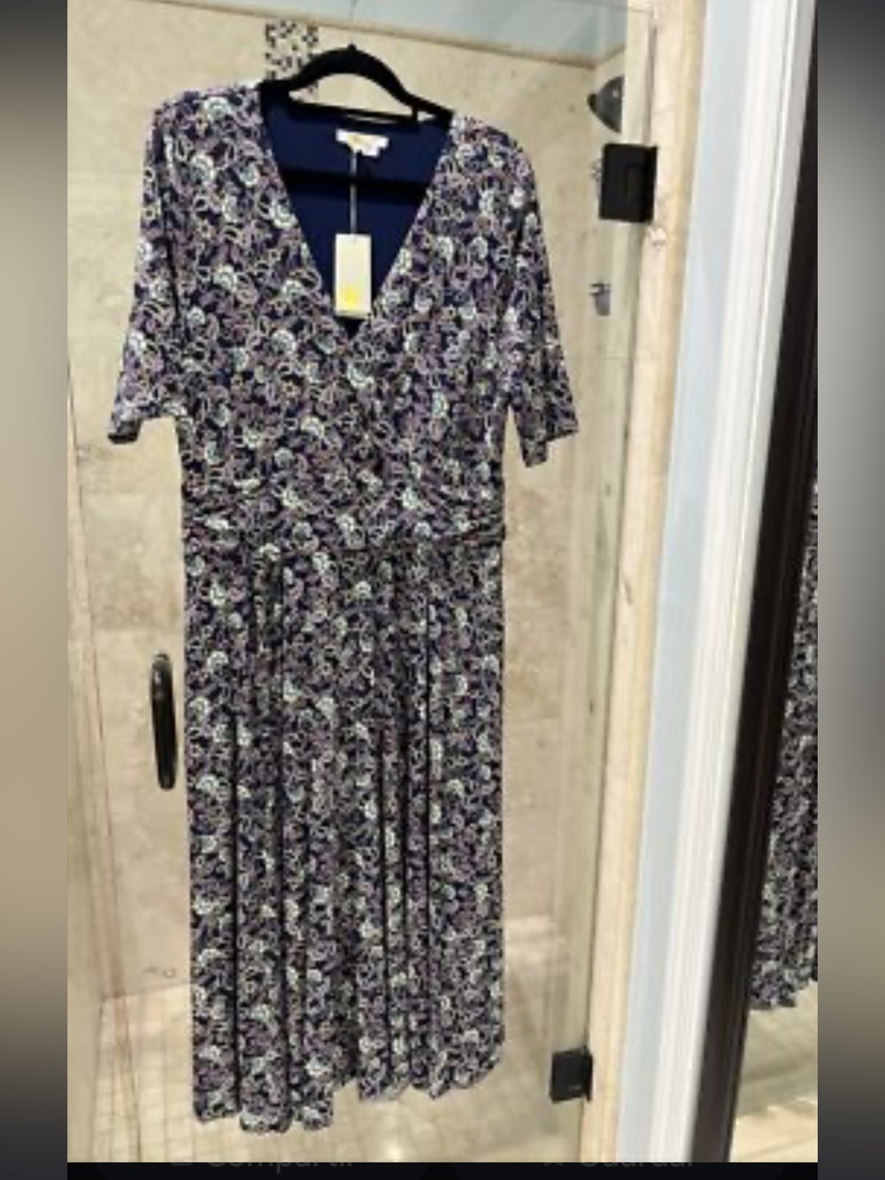 Boden Navy Maxi Dress with Pastel Floral Print